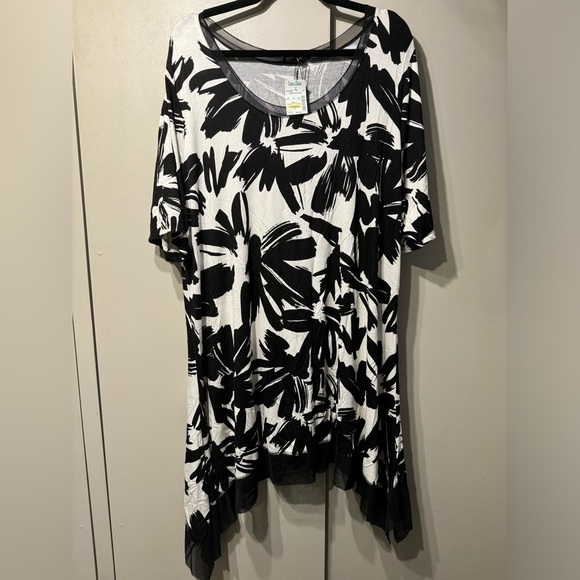 NEW $70 Cupio Hi/Lo Dress / Tunic, Mesh Bottom - Picture 1 of 6